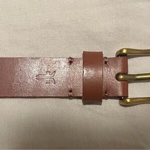 Frye Tan Leather Women's Belt with Gold Buckle